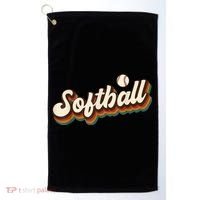 Retro Softball Graphic Softball Golf Towel thumb 0