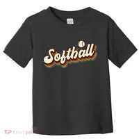 Retro Softball Graphic Softball Toddler T-Shirt thumb 0