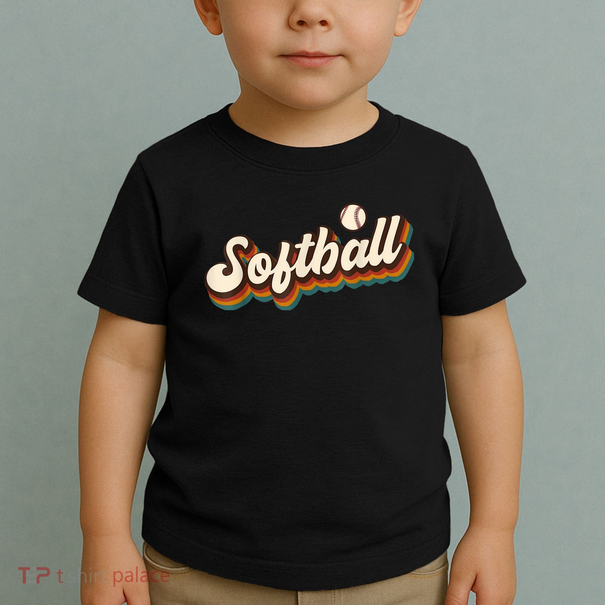 Retro Softball Graphic Softball Toddler T-Shirt