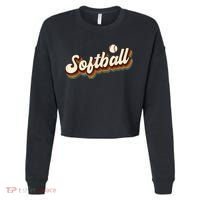 Retro Softball Graphic Softball Cropped Pullover Crew thumb 0