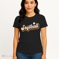 Retro Softball Graphic Softball Women's T-Shirt thumb 4