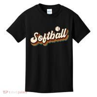 Retro Softball Graphic Softball Kids T-Shirt thumb 0