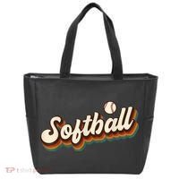 Retro Softball Graphic Softball Tote Bag thumb 0