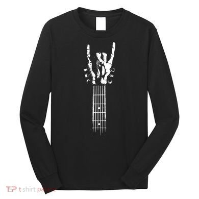 Rock Skeleton Guitar Long Sleeve Shirt