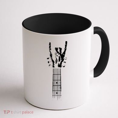 Rock Skeleton Guitar Coffee Mug back