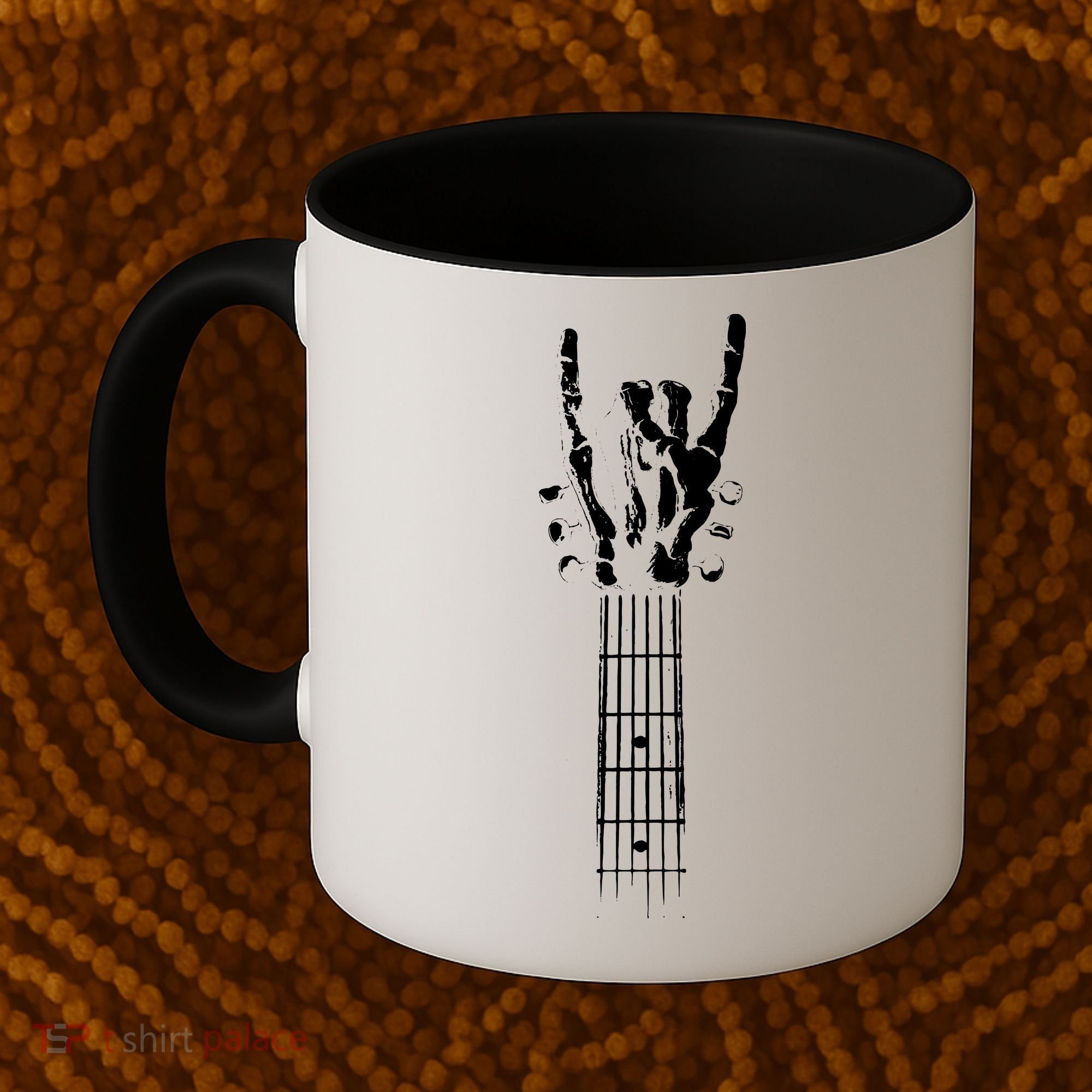 Rock Skeleton Guitar Coffee Mug
