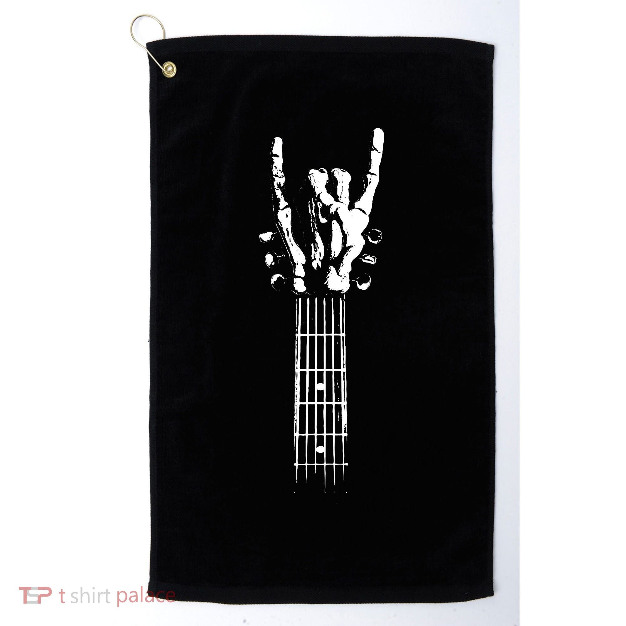 Rock Skeleton Guitar Golf Towel