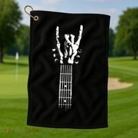 Rock Skeleton Guitar Golf Towel thumb 1