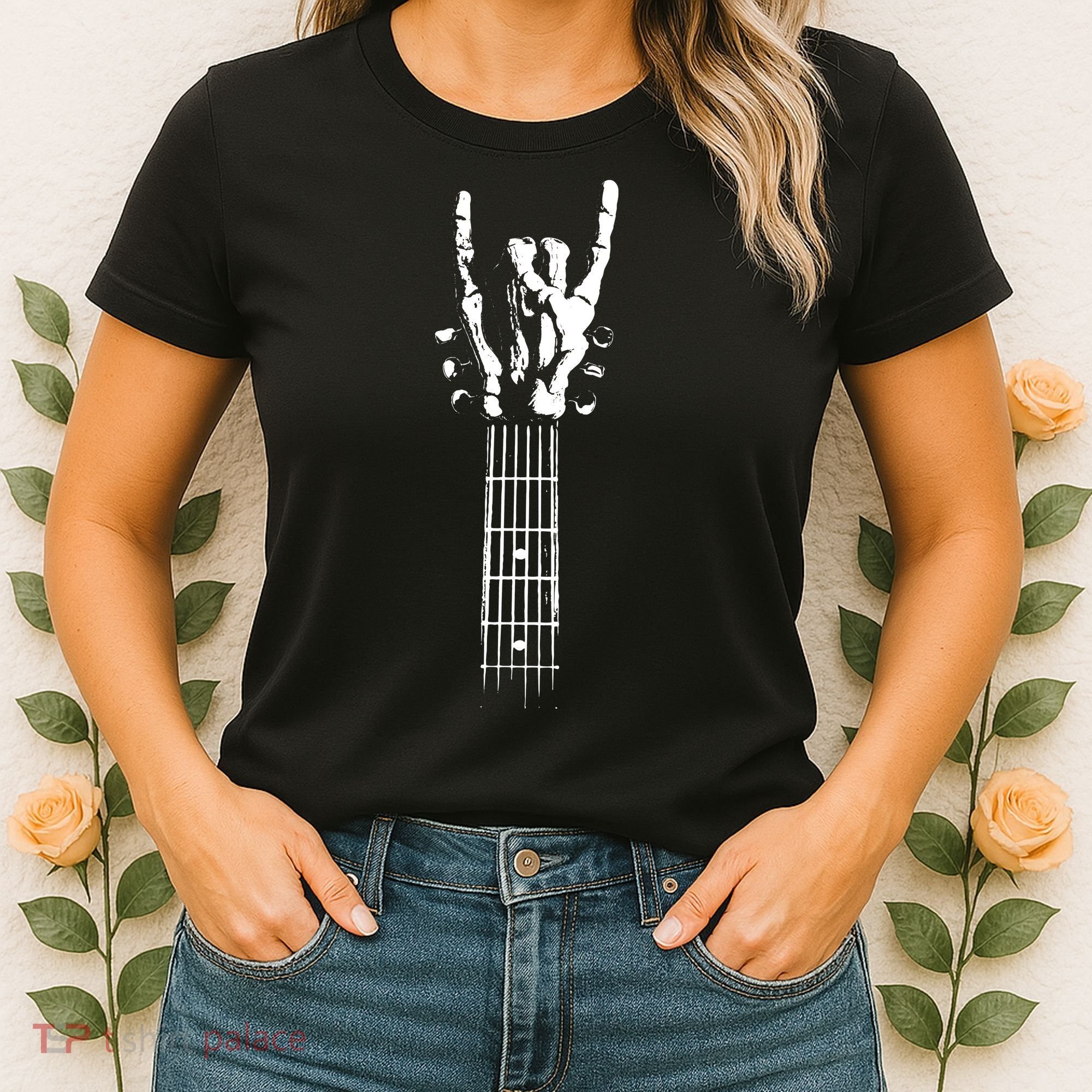 Rock Skeleton Guitar Women's T-Shirt
