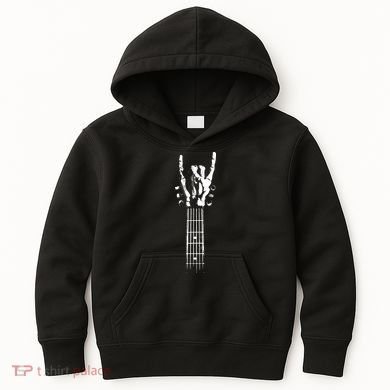 Rock Skeleton Guitar Kids Hoodie