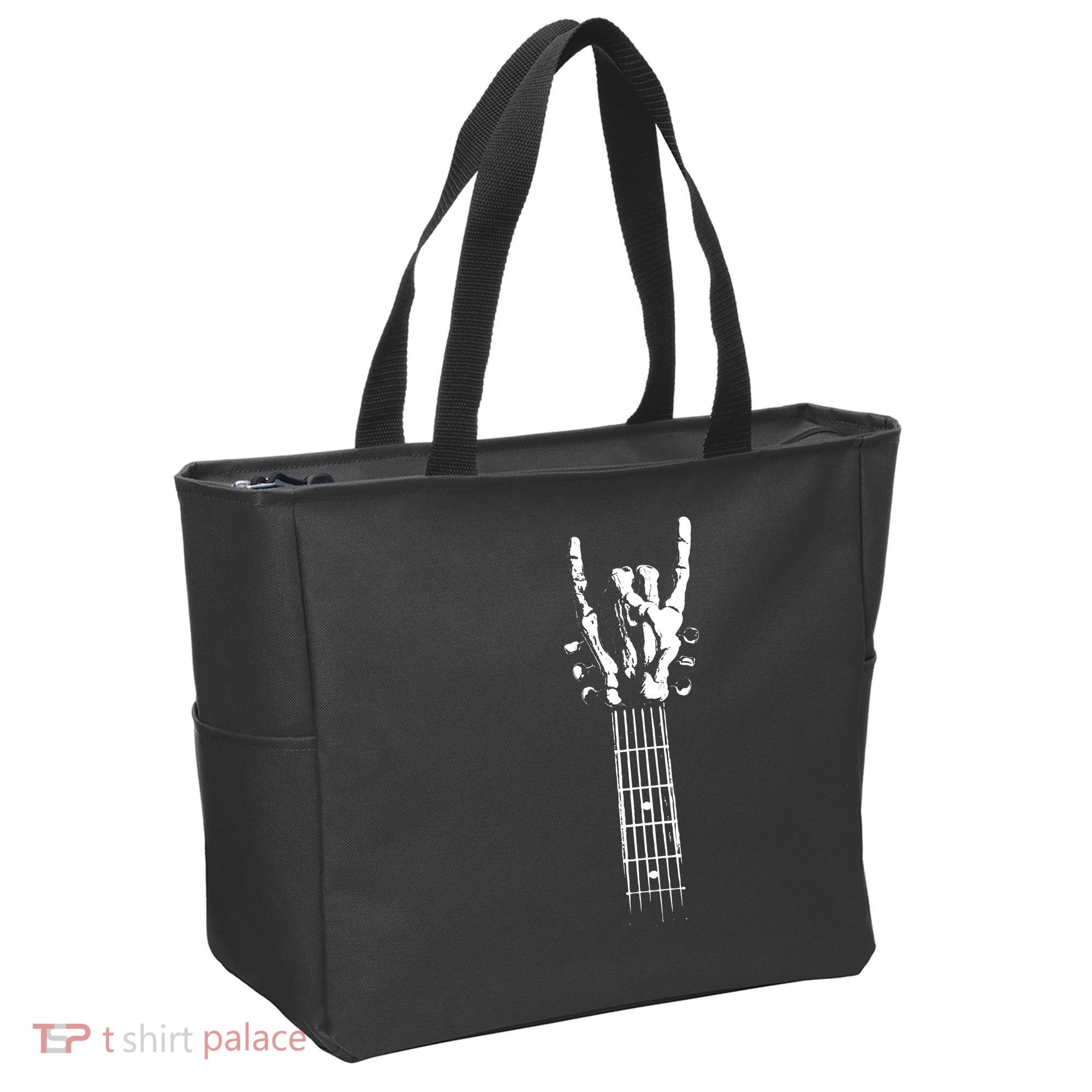 Rock Skeleton Guitar Tote Bag
