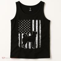 Retro Siberian Husky American Flag Dog Dad Dog Mom Tank Top thumb 2