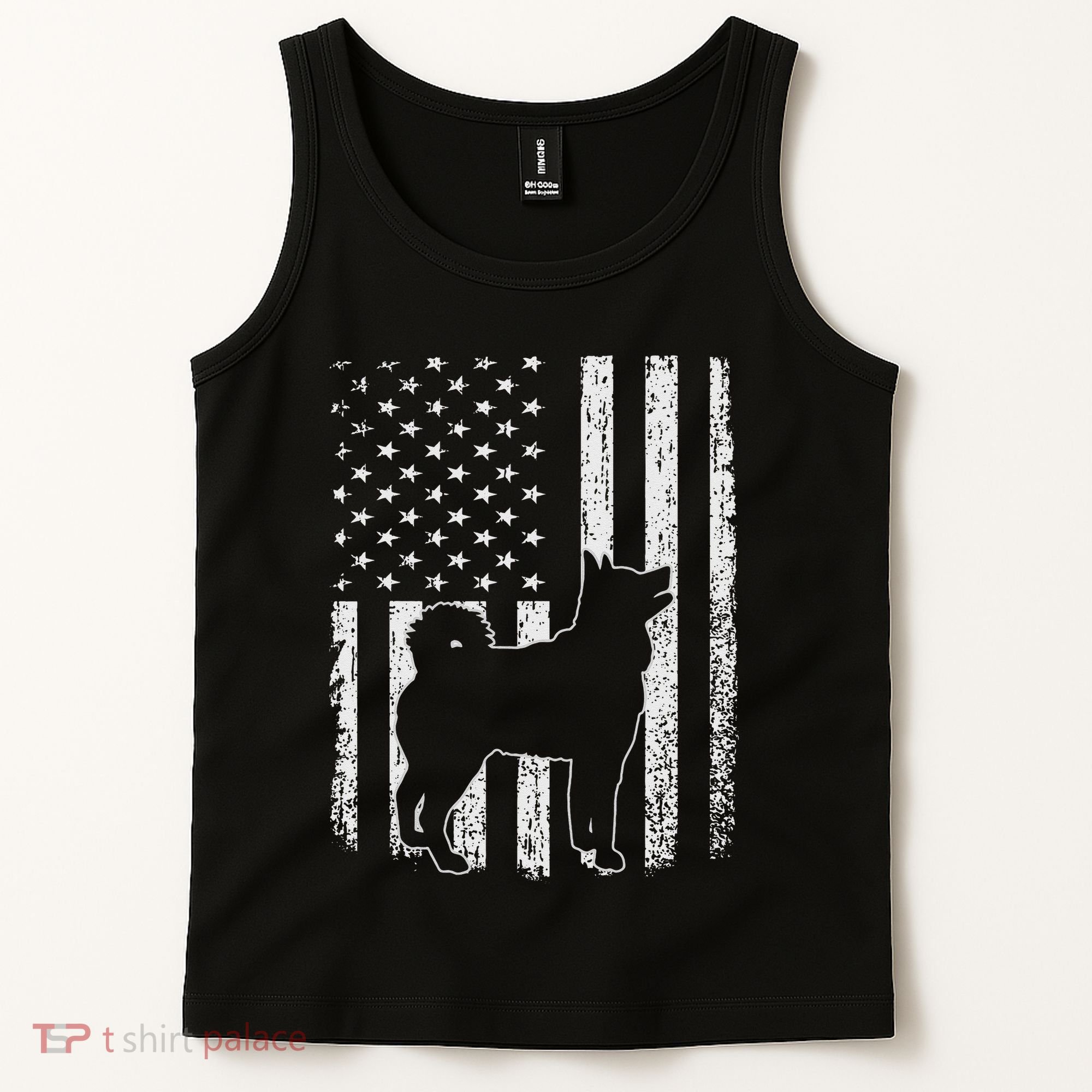Retro Siberian Husky American Flag Dog Dad Dog Mom Tank Top
