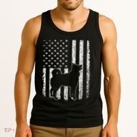 Retro Siberian Husky American Flag Dog Dad Dog Mom Tank Top thumb 3