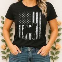Retro Siberian Husky American Flag Dog Dad Dog Mom Women's T-Shirt thumb 2