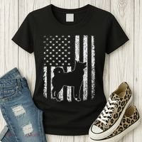 Retro Siberian Husky American Flag Dog Dad Dog Mom Women's T-Shirt thumb 3