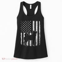 Retro Siberian Husky American Flag Dog Dad Dog Mom Women's Tank Top thumb 0