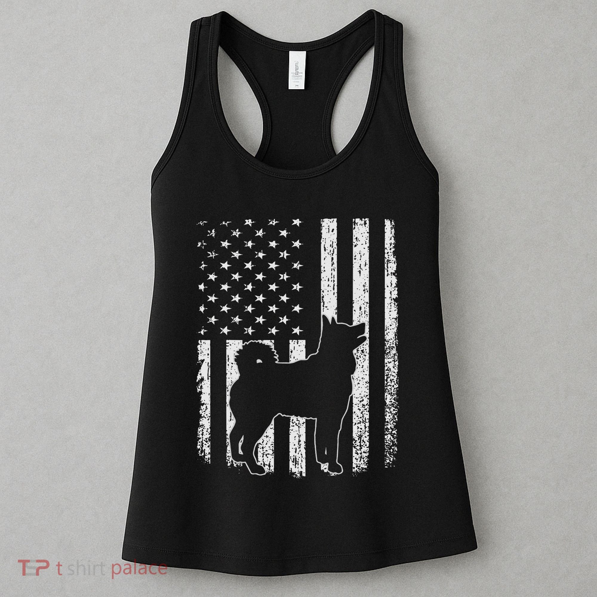 Retro Siberian Husky American Flag Dog Dad Dog Mom Women's Tank Top