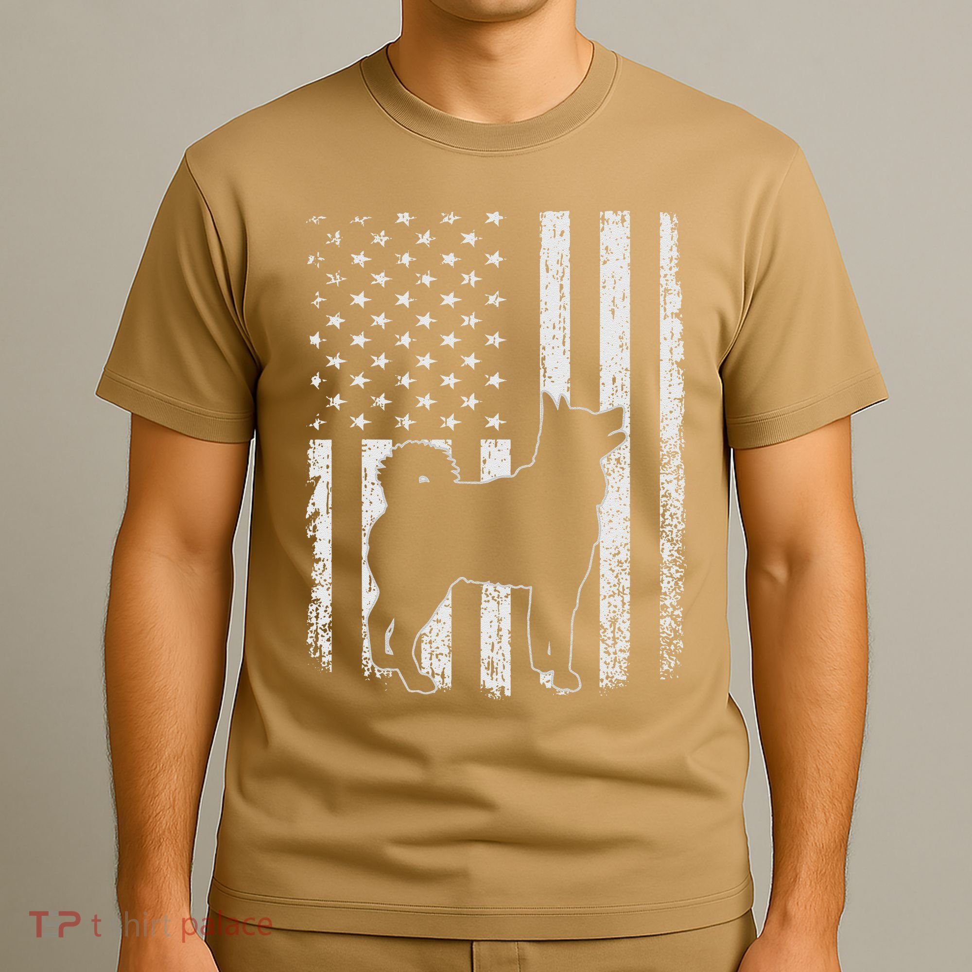 Retro Siberian Husky American Flag Dog Dad Dog Mom T-Shirt