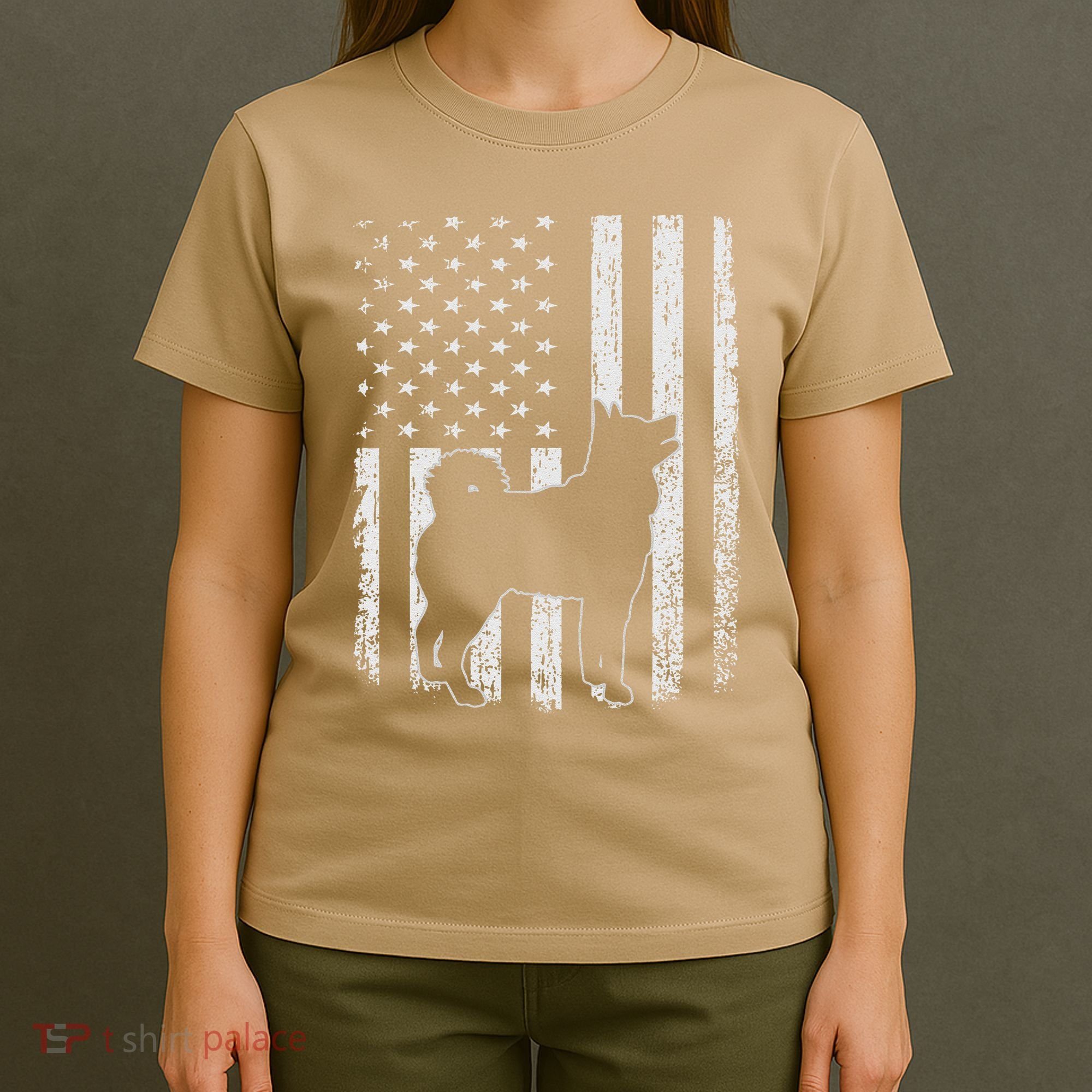 Retro Siberian Husky American Flag Dog Dad Dog Mom T-Shirt