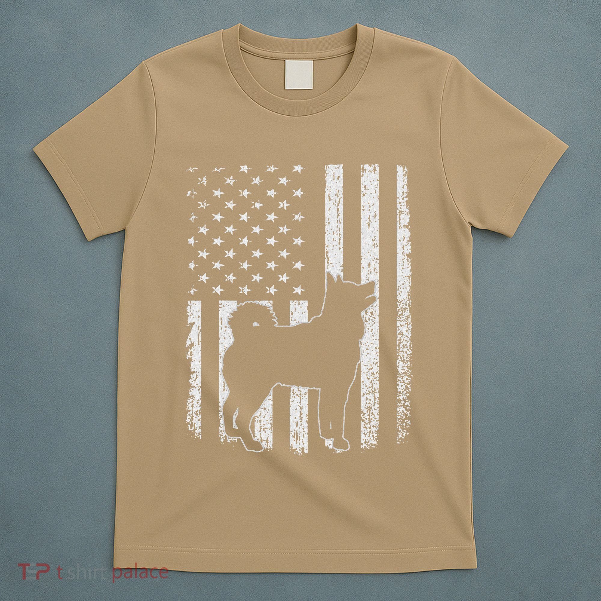 Retro Siberian Husky American Flag Dog Dad Dog Mom T-Shirt