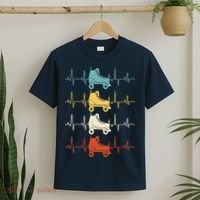 Roller Skate Heartbeat Skater Skating Retro Vintage 70s 80s T-Shirt thumb 2