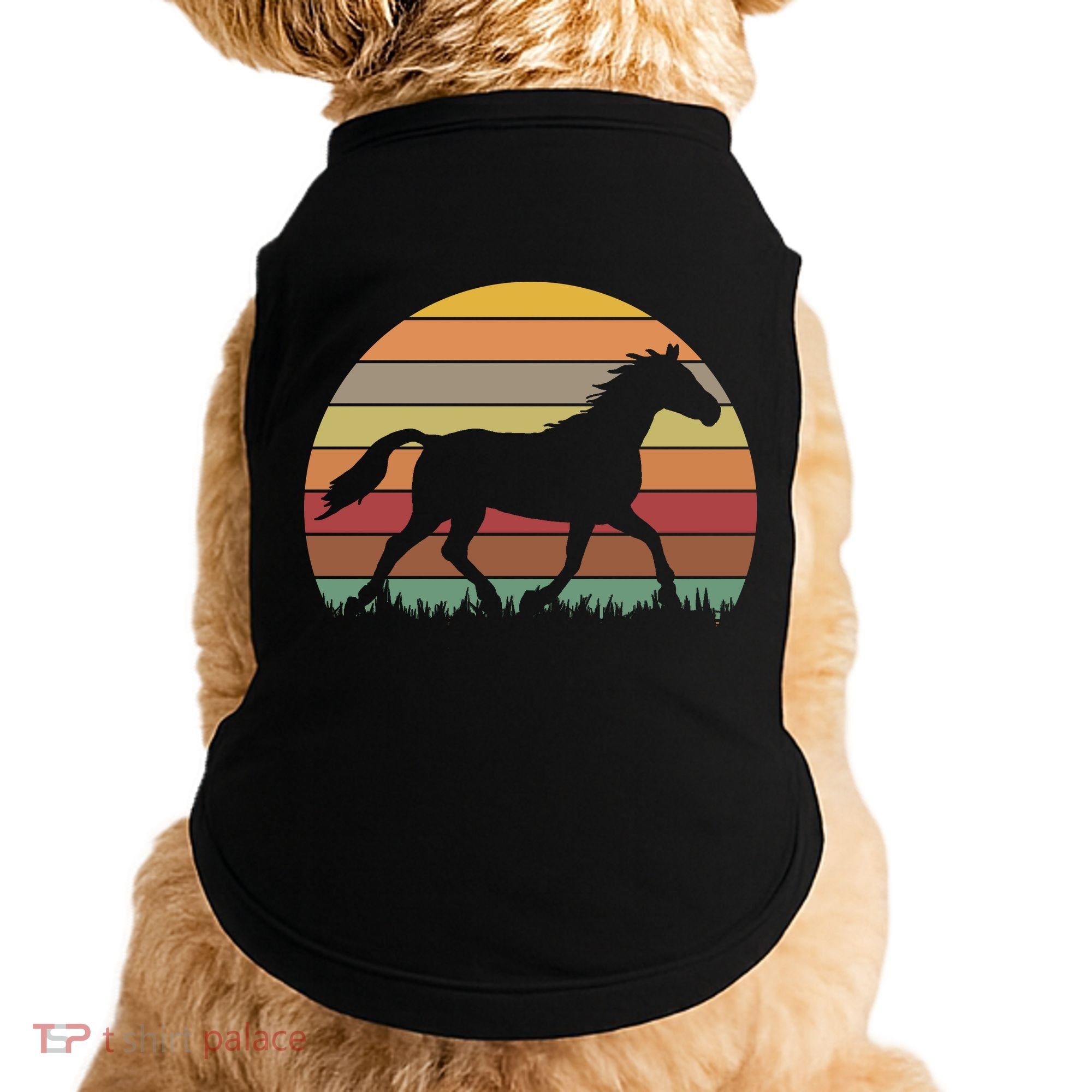 Retro Sunset Horse Doggie Tank