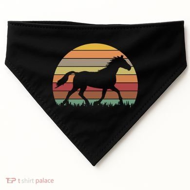 Retro Sunset Horse USA-Made Doggie Bandana