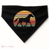 Retro Sunset Horse USA-Made Doggie Bandana thumb 0