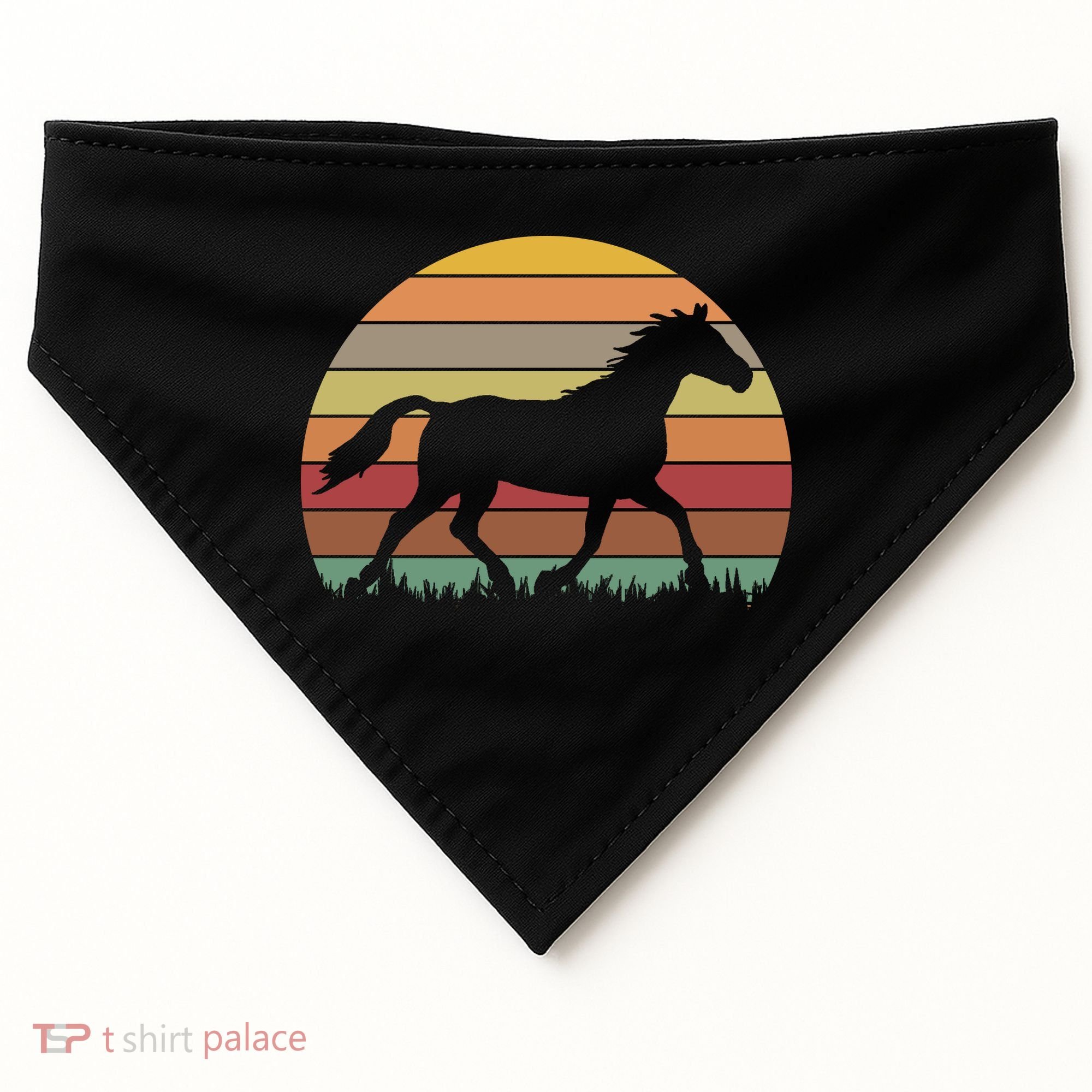 Retro Sunset Horse USA-Made Doggie Bandana