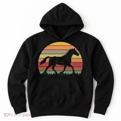 Retro Sunset Horse Hoodie