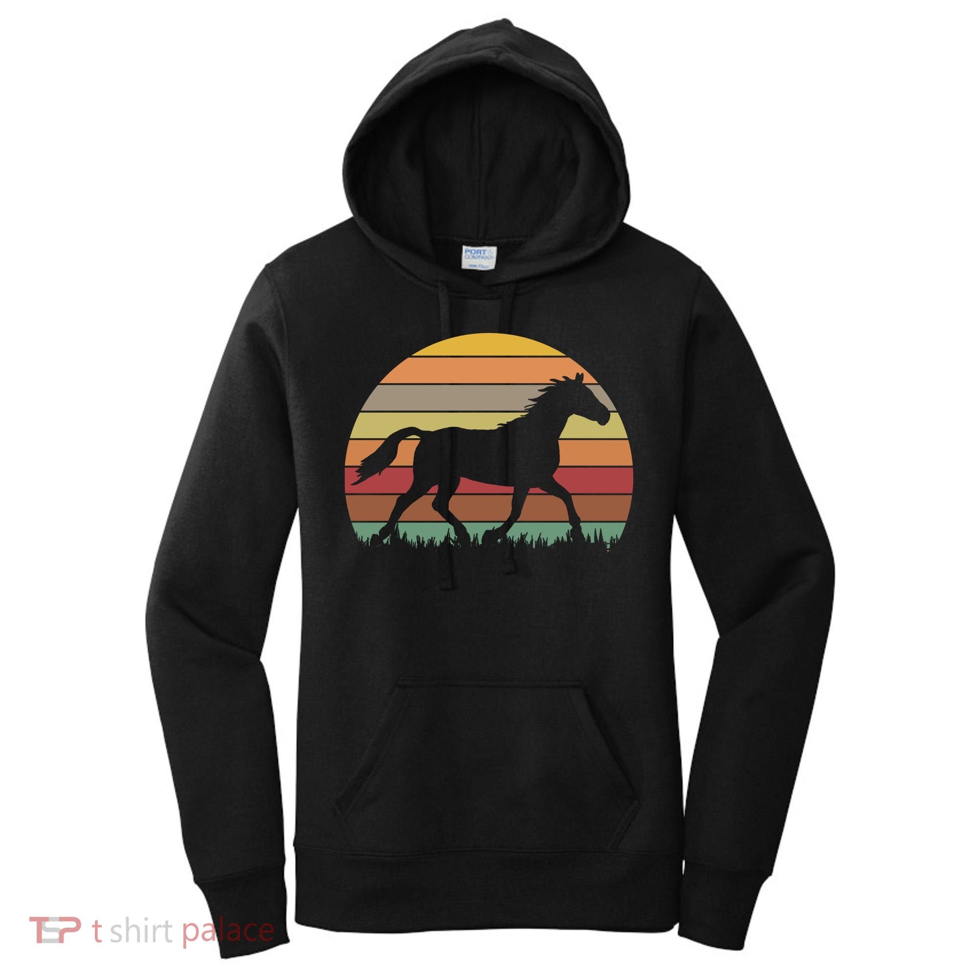 Retro Sunset Horse Women's Hoodie