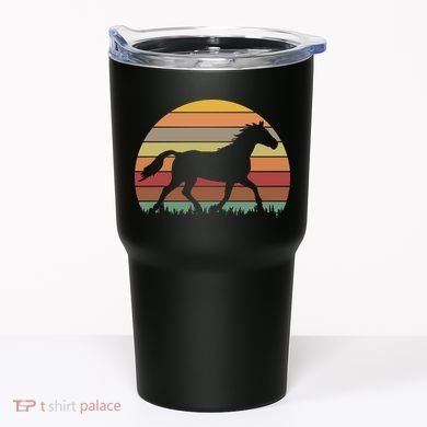 Retro Sunset Horse Tumbler