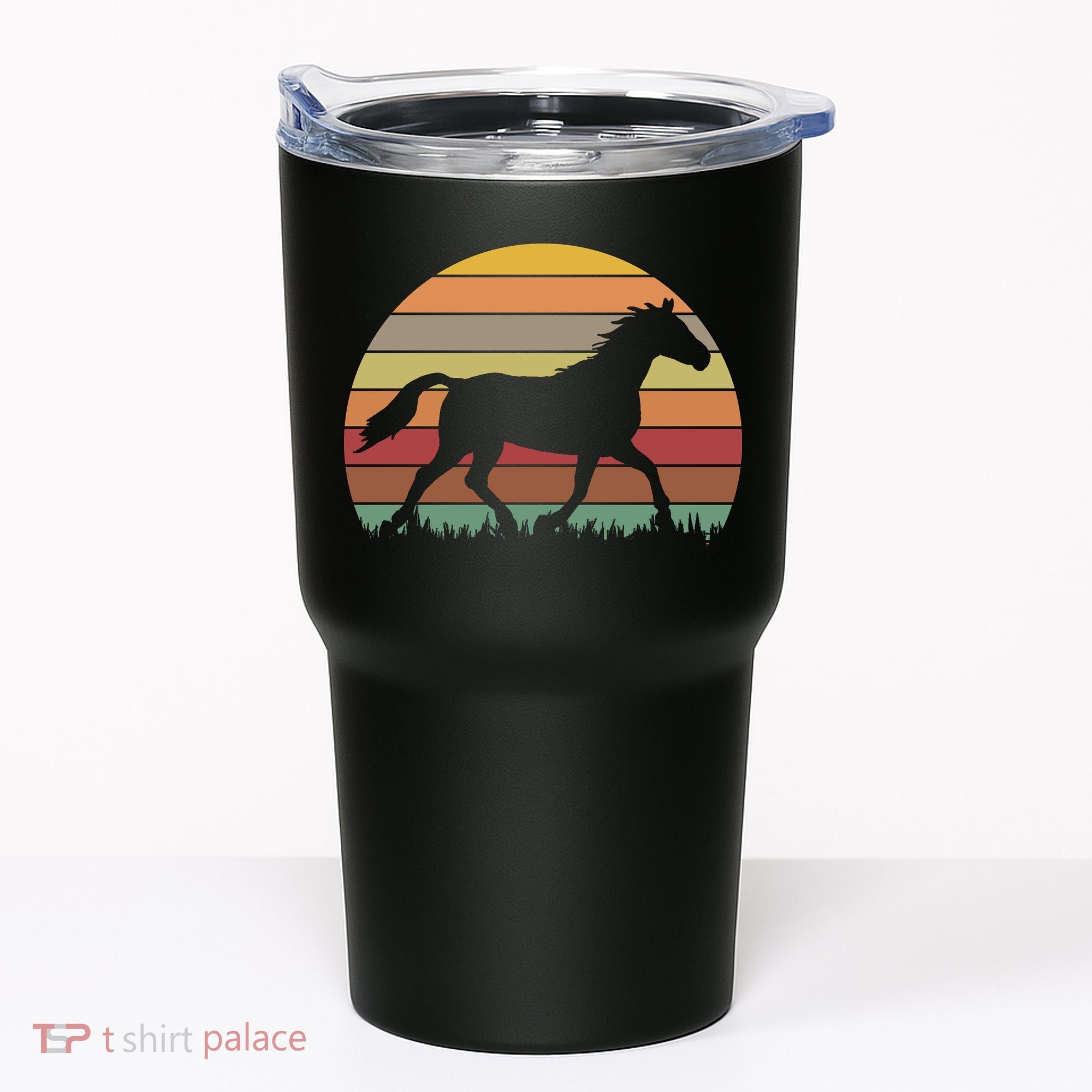 Retro Sunset Horse Tumbler