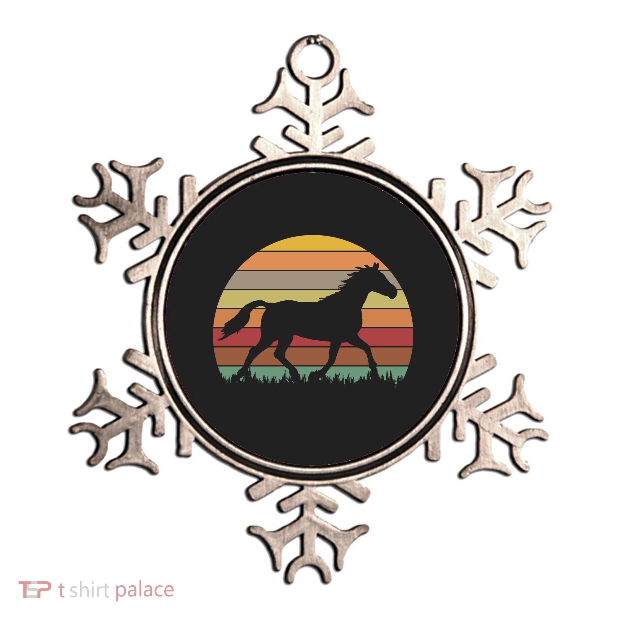 Retro Sunset Horse Ornament