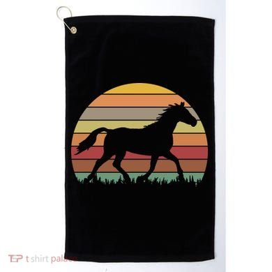 Retro Sunset Horse Golf Towel