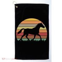 Retro Sunset Horse Golf Towel thumb 0