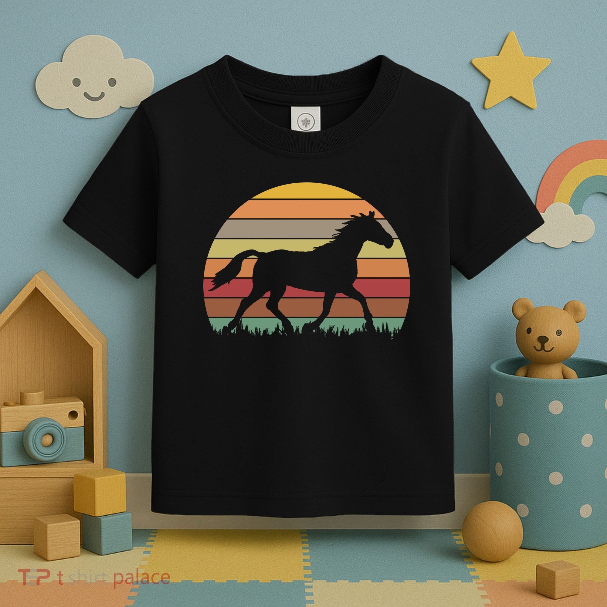Retro Sunset Horse Toddler T-Shirt