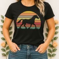 Retro Sunset Horse Women's T-Shirt thumb 2