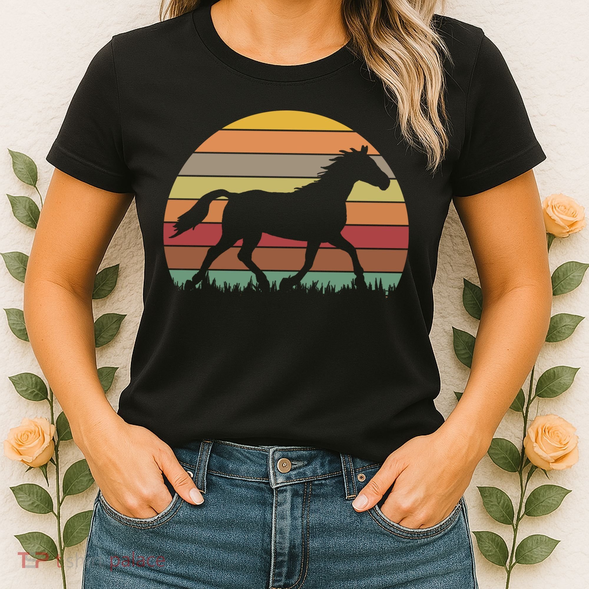 Retro Sunset Horse Women's T-Shirt