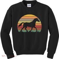 Retro Sunset Horse Kids Sweatshirt thumb 0