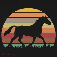 Retro Sunset Horse Kids Long Sleeve Shirt thumb 2