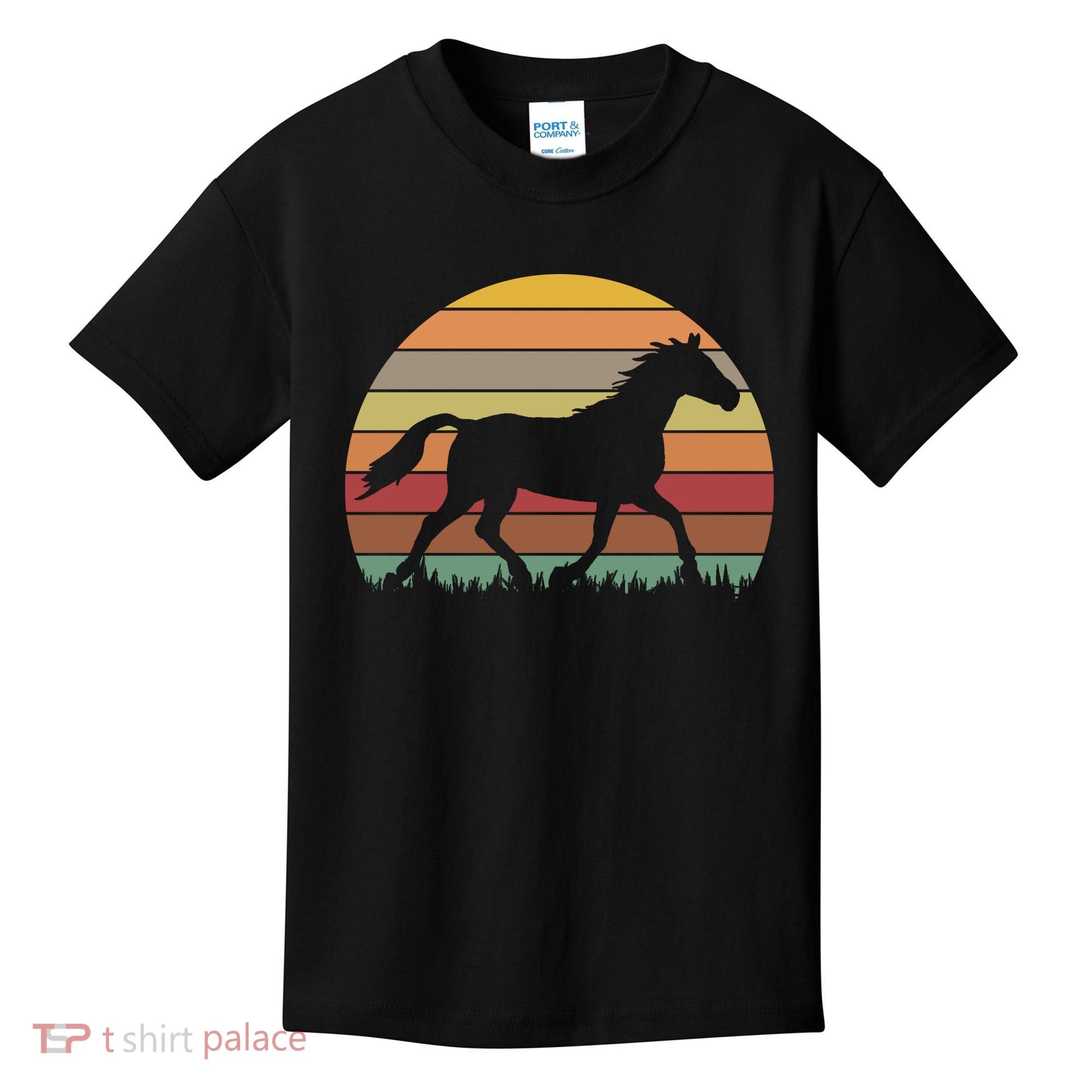 Retro Sunset Horse Kids T-Shirt