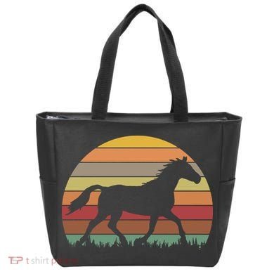 Retro Sunset Horse Tote Bag