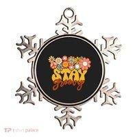 Retro Sunflower Hippie Stay Groovy Positive Mind Happy Life Ornament thumb 0