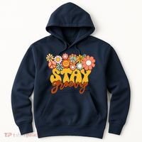 Retro Sunflower Hippie Stay Groovy Positive Mind Happy Life Hoodie thumb 0