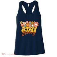 Retro Sunflower Hippie Stay Groovy Positive Mind Happy Life Women's Tank Top thumb 0