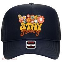 Retro Sunflower Hippie Stay Groovy Positive Mind Happy Life Hat thumb 0