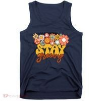 Retro Sunflower Hippie Stay Groovy Positive Mind Happy Life Tank Top thumb 0
