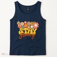 Retro Sunflower Hippie Stay Groovy Positive Mind Happy Life Tank Top thumb 2